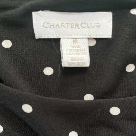 Charter Club black and white poka dot flare dress - Picture 3 of 4